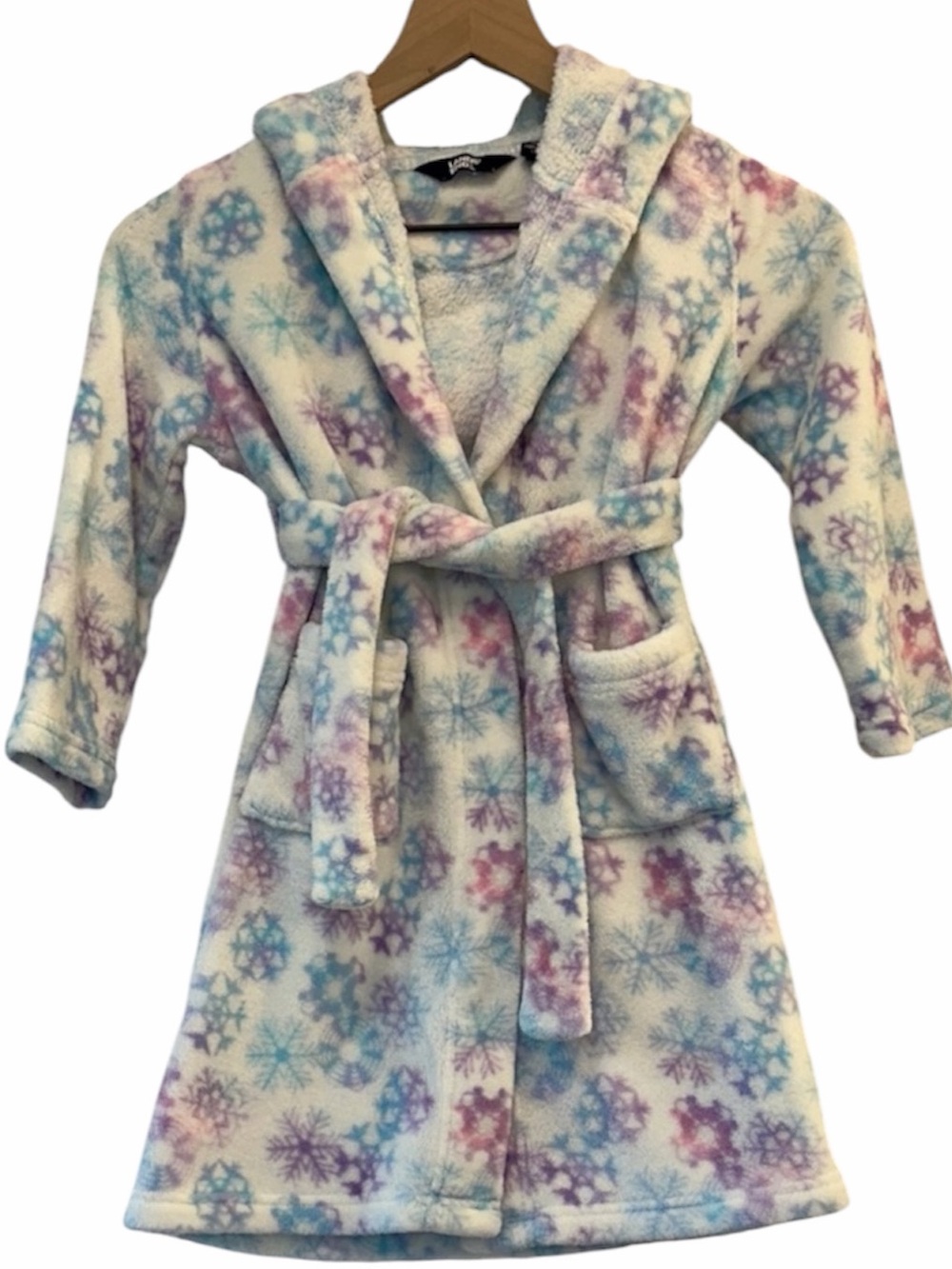 Girls Lands’ Emd Cozy fleece Snowflake Robe size 4